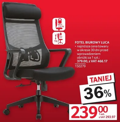 Fotel biurowy Luca promocja w Selgros
