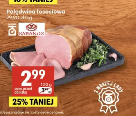 Polędwica łososiowa Kabanos promocja w Delikatesy Centrum