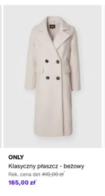 Klasyczny płaszcz beżowy ONLY promocja w Lounge by Zalando