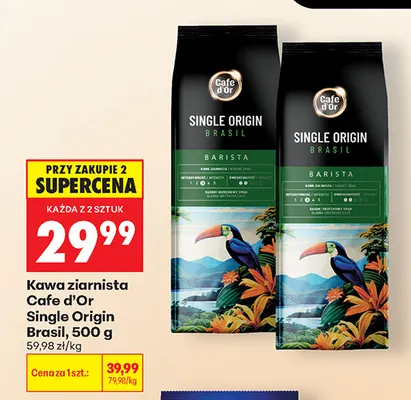 Kawa ziarnista Cafe d'Or Single Origin Brasil Barista promocja w Biedronka