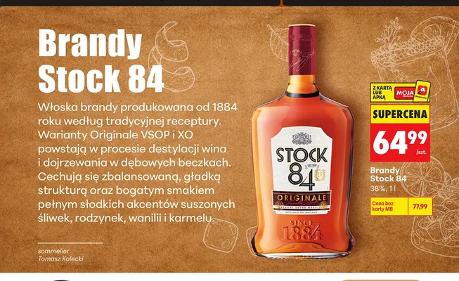 Brandy Stock 84 promocja w Biedronka