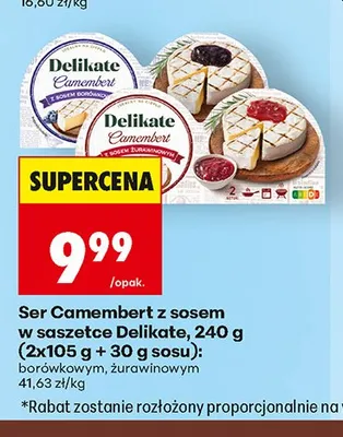 Ser Camembert z sosem żurawinowym Delikate promocja w Biedronka