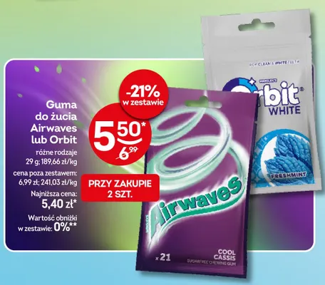 Guma do żucia Airwaves Cool Cassis promocja w Żabka