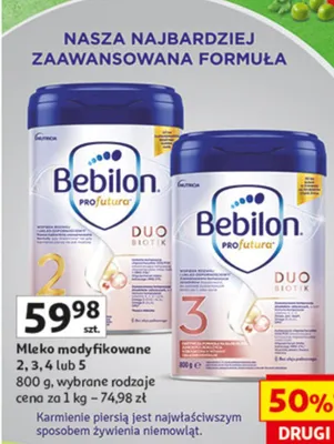 Mleko modyfikowane Bebilon 2, 3, 4 lub 5 promocja w Auchan