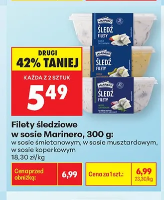 Filety śledziowe w sosie śmietankowym Marinero promocja w Biedronka