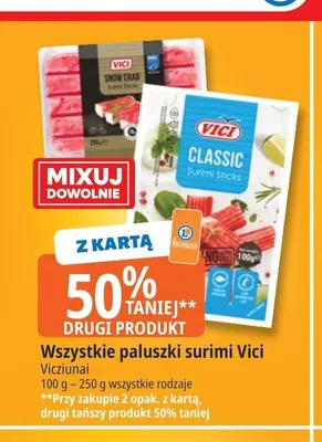 Paluszki surimi Vici promocja w Leclerc