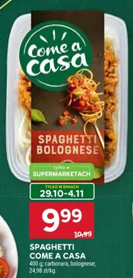 Spaghetti bolognese Come a Casa promocja w Stokrotka