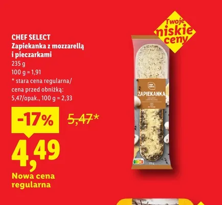Zapiekanka z mozzarellą i pieczarkami Chef Select promocja w Lidl