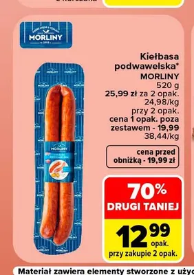 Kiełbasa podwawelska Morliny promocja w Carrefour