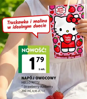 Napój owocowy Hello Kitty Strawberry-Rasberry promocja w Intermarche