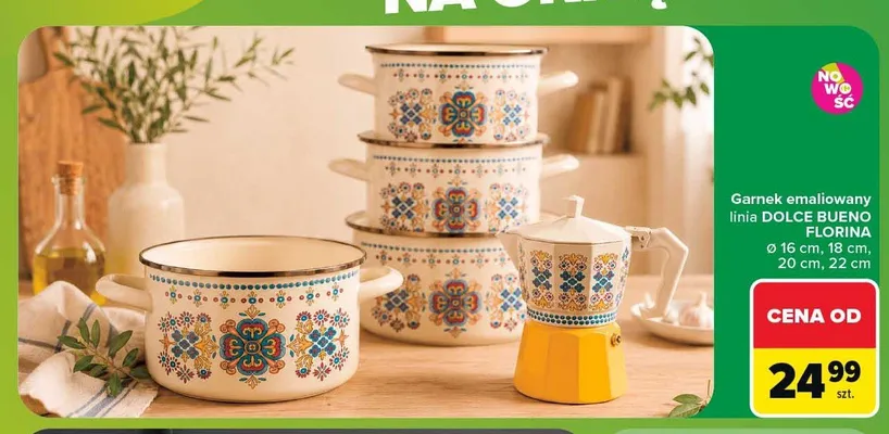 Garnek emaliowany Florina Dolce Bueno promocja w Carrefour