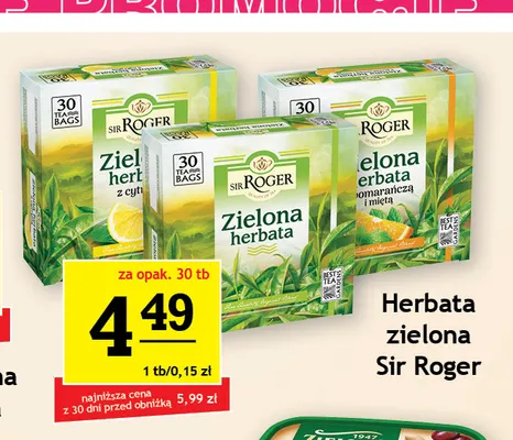 Herbata zielona z cytryną Sir Roger promocja w Gram Market
