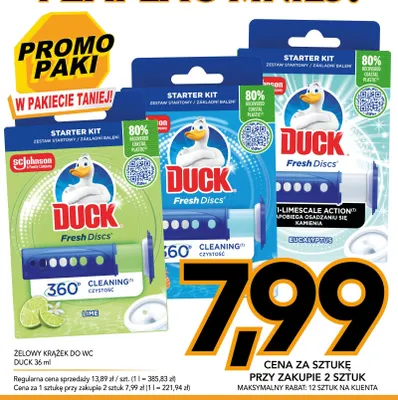 Żelowy krążek do WC Duck Lime promocja w Kupiec
