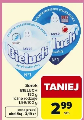Serek Bieluch różne rodzaje promocja w Carrefour Market