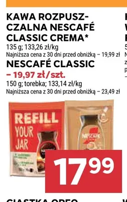 Kawa rozpuszczalna Classic Nescafé promocja w Stokrotka