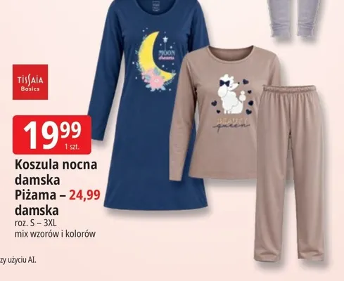 Piżama damska Tissaia promocja w Leclerc