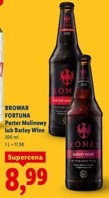 Piwo porter malinowy lub barley wine promocja w Lidl