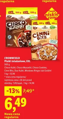 Płatki śniadaniowe Crownfield Choco Cookies XXL promocja w Lidl