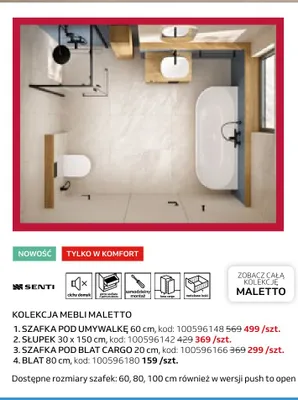 Szafka pod umywalkę Senti Maletto 60 cm promocja w Komfort
