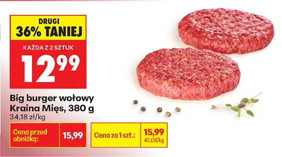 Big burger wołowy promocja w Biedronka