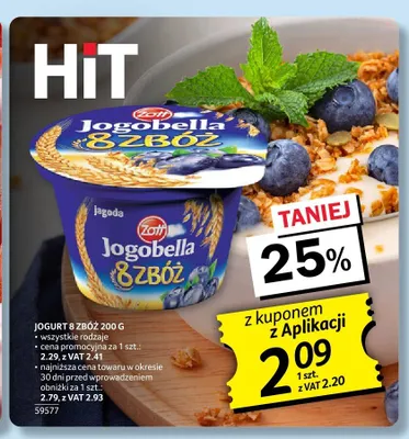 Jogurt Zott Jogobella 8 Zbóż jagodowy promocja w Selgros