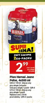 Piwo Harnaś Jasne Pełne 4-pak 500 ml promocja w Twój Market