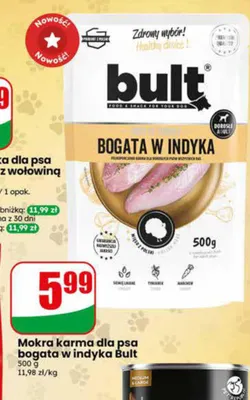 Mokra karma dla psa bogata w indyka Bult promocja w Dino