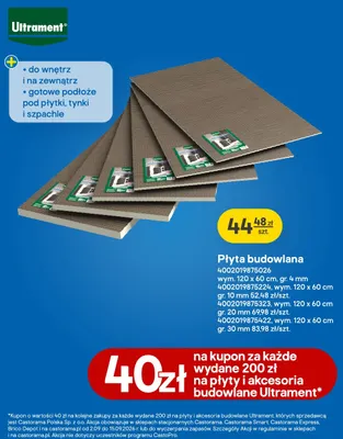 Płyta budowlana Ultrament 4 mm promocja w Castorama