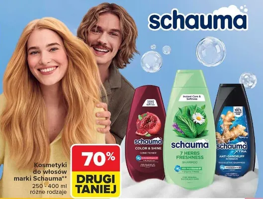 Kosmetyki do włosów różne rodzaje Schauma promocja w Carrefour