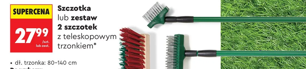 Zestaw 2 szczotek z teleskopowym trzonkiem promocja w Biedronka