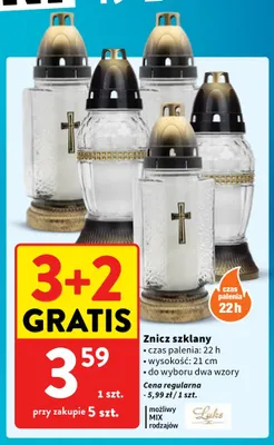 Znicz szklany Luks promocja w Intermarche