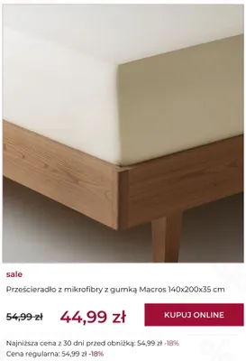 Prześcieradło z mikrofibry z gumką Macros 140x200x35 cm promocja w home&you