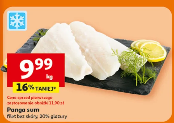 Filet panga sum bez skóry 20% glazury promocja w Auchan