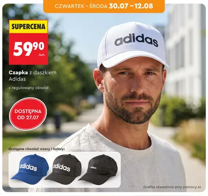 Czapka z daszkiem Adidas promocja w Biedronka
