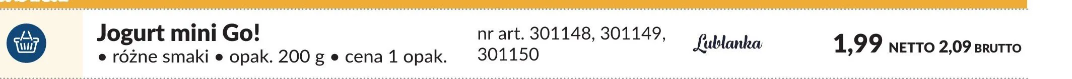 Jogurt mini Go! różne smaki 200g promocja w Makro