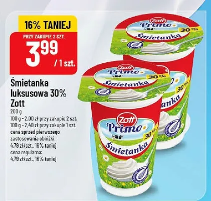 Śmietanka luksusowa 30% promocja w POLOmarket