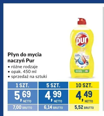 Płyn do mycia naczyń Pur Power promocja w Makro