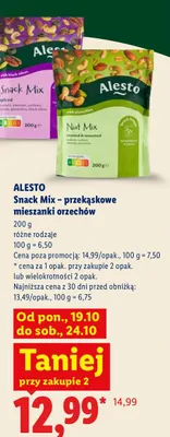 Przekąskowa mieszanka orzechów Snack Mix spiced Alesto promocja w Lidl
