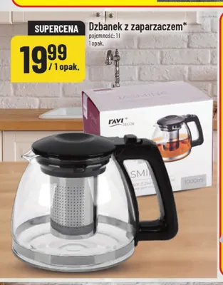 Dzbanek z zaparzaczem 1 l Ravi Decor promocja w POLOmarket