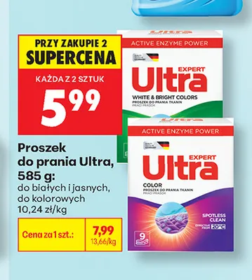 Proszek do prania Ultra do białych i jasnych promocja w Biedronka