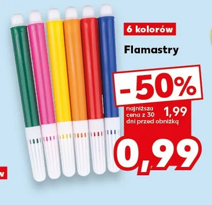 Flamastry 6 kolorów promocja w Kaufland