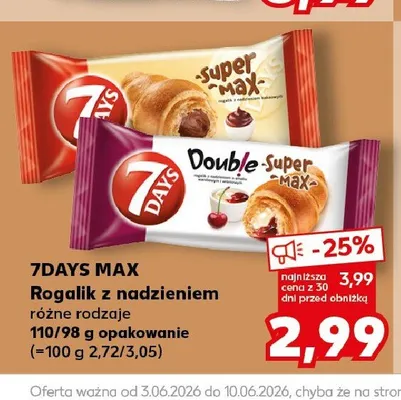 Rogalik z nadzieniem 7Days Super Max promocja w Kaufland