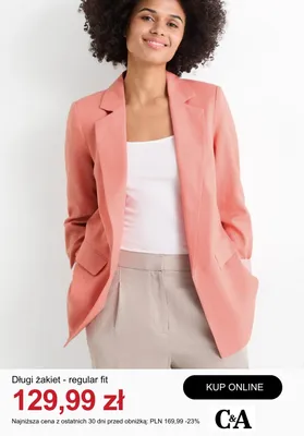 Żakiet długi C&A regular fit promocja w C&A
