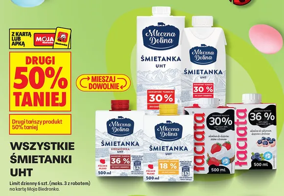 Śmietanka kremówka UHT 36% promocja w Biedronka