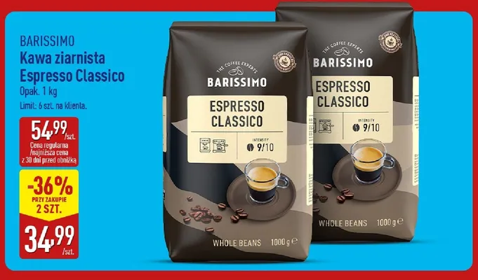 Kawa ziarnista Barissimo Espresso Classico promocja w Aldi
