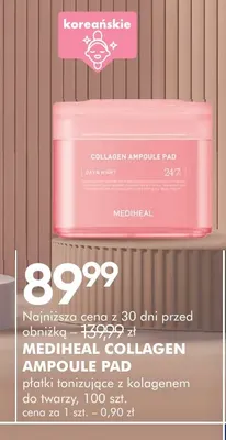 Płatki tonizujące z kolagenem do twarzy Mediheal Collagen Ampoule Pad promocja w Super-Pharm