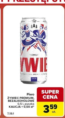 Piwo bezalkoholowe Żywiec Premium promocja w Carrefour Market
