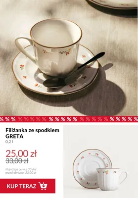Filiżanka ze spodkiem GRETA 0,2 l promocja w Homla