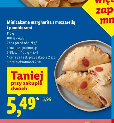 Minicalzone margherita z mozzarellą i pomidorami promocja w Lidl