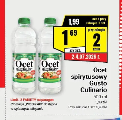 Ocet spirytusowy Gusto Culinario promocja w Premium Nasz Sklep